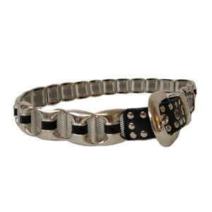 Vintage Art Ornament Metal Leather Women Belt